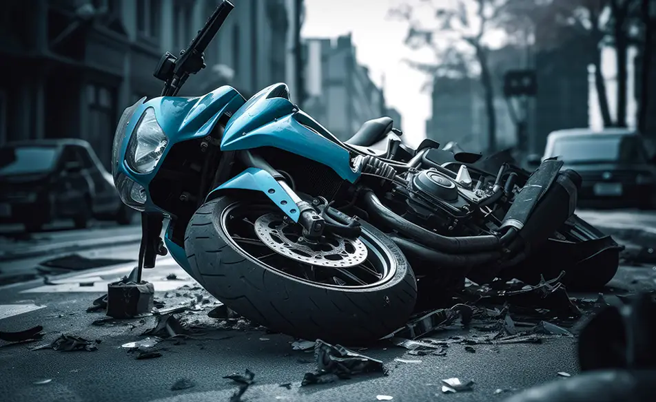 Moto siniestrada